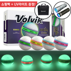 볼빅 형광 골프공 엑시아 루미나 듀얼코어 3피스 골프공 UV라이트 야광 12구, 1개, 12개입, 화이트 1개, 12개입, 화이트