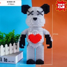 나노 블록 조립 장식 곰 화이트 대형 90cm, 우유빛 흰색의 크고 어두운 폭력적인 곰  무료 빌딩 블