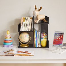 에코소라노 다공능 미니 책상 수납 선반 다용도 주방 부엌 화장대 책상 선반, 1개, 블랙