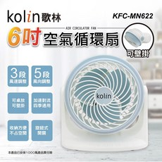 歌林 6吋空氣循環扇 三段風速 壁掛桌面兩用