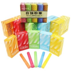自強 彩色粉筆 40支入 (一大盒5小盒入) 教師教學/兒童繪畫適用, 五彩, 1包