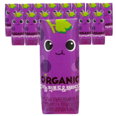 [메리박스] 크니쁘니 오가닉 적포도 쥬스 롯데칠성 어린이 음료(125ml), 125ml, 16개