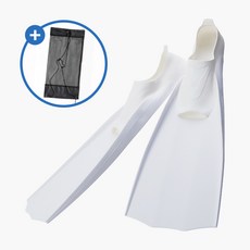 비치담 스노클링 오리발 롱핀 메쉬 가방 세트, 화이트 L [260mm]