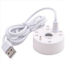 미스트 메이커 USB 포트 4 컬러 LED 조명 미니 미스터 안개 기계 실내 분수 정원 연못 물 안개 아토마 미저, 하얀색
