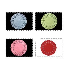 칼라종이레이스 90mm 약48매 도일리페이퍼 컵받침 종이코스터 접시받침 포장용품, 1개, 분홍