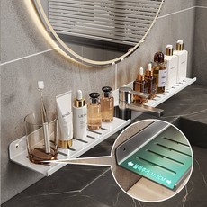 쬬린 무타공 U형 세면대 물빠짐 선반, 화이트60cm, 1개