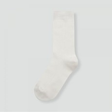 [JAJU] 자주 여 코튼 립 장목 양말 1족_화이트