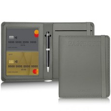 BOACAY 여권 홀더 및 백신 카드 슬롯 콤보 - 여행용 지갑 회색. 모던. 216486