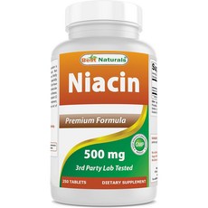 베스트 내추럴 나이아신 500 mg 250 태블릿, 5개, 250정