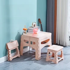 어린이 땅콩 테이블은 아기 학습 테이블을 들어 올릴 수 있습니다. 집 쓰기 테이블 유치원 조기 교육 테이블과 의자 아기 책상, 핑크 작은용