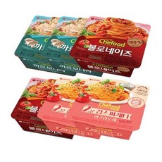 쉐푸드 쉐푸드 스파게티 혼합6입 (까르보나라2입+볼로네이즈2입+생크림로제2입), 볼로네이즈2입+까르보나라2입+생크림로제2입, 220g, 6개