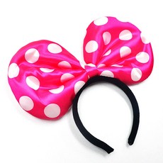 디오유엔 꾸미기소품 머리띠 왕도트 대 핑크