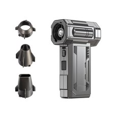 루베라 2026 신형 초강력 무선 에어건 터보 팬 130000RPM LED 조명 교체형 배터리 휴대용 캠핑 에어펌프 차량용 청소 낙엽 제설, 기본형 다크 실버, X7