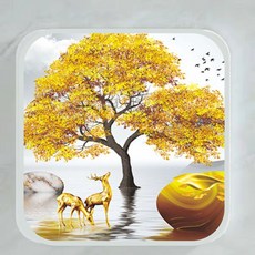 제이에스리빙 접이식 무타공 화장실 수납장 욕실 옷 보관함, 금전운금전수사슴, 1개