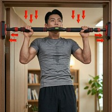 모어아크 문틀철봉 실내 턱걸이 운동기구, 블랙