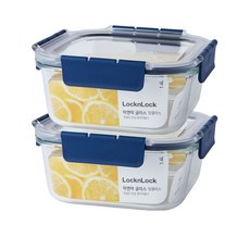 1+1 락앤락 탑클라스 내열유리 정사각 밀폐용기 1.4L 182850, 1+1 락앤락 탑클라스 내열유리 정사각 밀폐용기 1.4