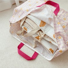 The Dagam 韓國 幼兒園午睡墊專用收納袋 兒童睡袋 幼稚園睡袋, 粉格花朵