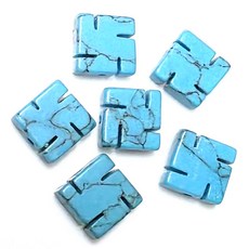 Bead 팔찌원석 불교 만자 팬던트 한팩 원석선택, 만자 터키석 (6개)