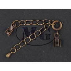 沐錦飾品材料DIY 項鏈頭扣組合 7MM彈簧扣 延長鏈 銅中山, 1個, (青古)30入/瓶