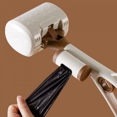 애완동물 배변집게 휴대용 수거기 봉투포함, 1개, 그레이