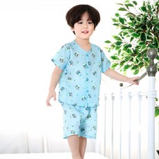 아동용 부엉이 블루 인견 잠옷 상하세트