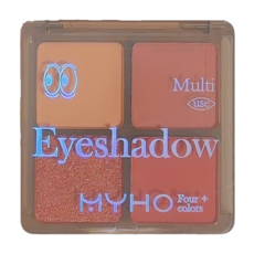 MYHO 四色眼影盤 多用途設計 粉質細膩柔滑 易上色 自然服貼, 3#日落橘子, 1個