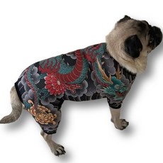 이음플래닛 이레즈미 전신타투 문신 강아지옷 깡패 갱스터 야쿠자 재밌는 반려동물 웃긴 옷 코스프레 올인원 코스튬 의상, 1개, 사이즈