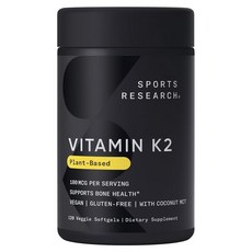 SPORTS RESEARCH 維生素K2素食軟膠囊, 1罐, 120顆