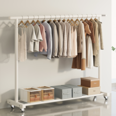 유니홈 28mm 튼튼한 이동식 옷걸이 행거, 화이트