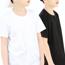 이너스유 주니어 기본 반팔 티셔츠 무지 아동 남아 여아 단체 3컬러 화이트 그레이 블랙