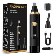 RAXMETRY Nose Hair Trimmer for Men and Women 2026 Professional Painless IPX7 Waterproof Eyebrow &, Black