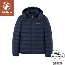 Wildland 荒野 男 700FP可拆帽輕暖羽絨外套 藍黑 0B32102