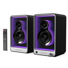 BESTISAN PC-FI 데스크 파이 어비스 100W 2채널 Hifi 앰프내장형 블루투스 북쉘프 스피커, 블랙, SR15