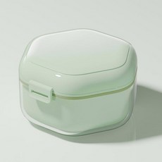 임시치아접착제 인공치아 치과용접착제 1Pcs 치열 교정기 보관 담금 상자 보이지 않는 치아 틀니 청소 용기 봉인 된 케이스, [02] Green, 1개