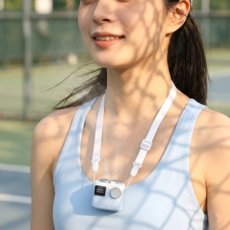 CHENZE 올인원 휴대용 미니 무선선풍기 강력한 바람 오래가는 배터리 휴대용선풍기 미니선풍기, 얼음 블루, GF07