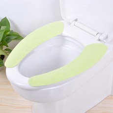 두꺼운 변기커버 카툰 디자인 정전기 흡착 변기시트, 그린, 2개