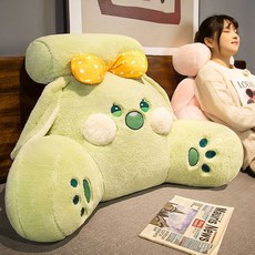 新款 床頭軟包大靠背護腰靠墊宿舍床上靠背墊辦公室靠枕榻榻米沙發抱枕 背靠枕, 海鹽藍,大號靠枕（70x50厘米 獨立枕芯）