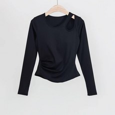 여성용 가을 겨울 긴팔 긴바지 슬림핏 필라테스 헬스복 세트