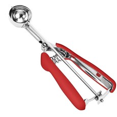 OSHLANT Ice Cream Scoop 18/8 Stainless Steel Cookie 5.3Tbsp/80ml/2.7oz Dough Scooper with Trigger, #70/ 0.8Tbsp, 레드