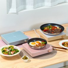 사각 인덕션 1구 파스텔톤 6단계 세라믹 글라스 자동인식 과열방지 IH유도가열, 일반형, 블루