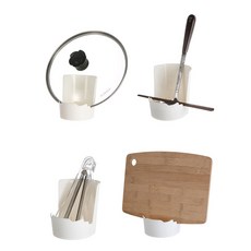 이노마타 다용도 쿠킹 스탠드 조리도구 국자 냄비뚜껑 거치 받침, 1개, 화이트