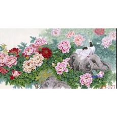 幸運星 牡丹畫 居家辦公室裝飾畫 風水畫, 1個, 約99*50公分有0.5~2cm的誤差, 沒有框