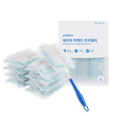 에리아 2way 정전기 먼지흡착 먼지털이 더스터 먼지털이개 청소용품 핸들 + 리필 8개, 1세트, 혼합색상