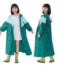 CEYYR 兒童雨衣 適用於1-6年級學生 上學專用 開放式書包設計 EVA材質