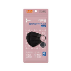 리앤웰 KFAD 블랙 비말차단 일회용마스크 7매 x 6개