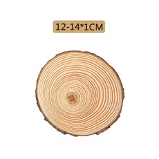 松木圓木片 木紋墊 擺件底座, 1個, 直徑12-14*1cm