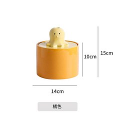 陶瓷貓咪飲水機自動流動飲水器, 黃色 6個過濾器, 1個, 1L