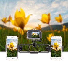 트리플 1/4 나사 브라켓 거치대 삼각대 헤드 카메라 방송 LED 라이트 ssf763DD, 단일