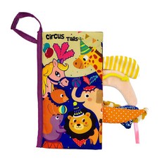 주니어 빌리지 촉감 놀이책 서커스 동물 꼬리책 아기 헝겊책