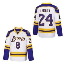 LEGEND 8 LEGACY24 Youth's Legend 8 24 영화 아이스 하키 저지 힙합 셔츠 스티치 아동용, 화이트